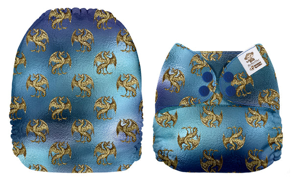 Pocket Diaper-(Dragon Glitter)- May 2021-(Mama Koala & PPC Custom Print)