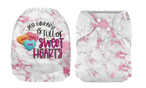 Pocket Diaper-(My library is full of sweet hearts)-Positional- May 2021-(Mama Koala & PPC Custom Print)