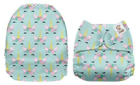 Pocket Diaper-(Cute Unicorn Faces)- May 2021-(Mama Koala & PPC Custom Print)