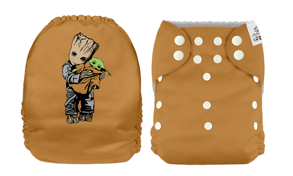 Pocket Diaper-(Cute Baby Grn and Yda)-Positional-April 2021-(Mama Koala & PPC Custom Print)