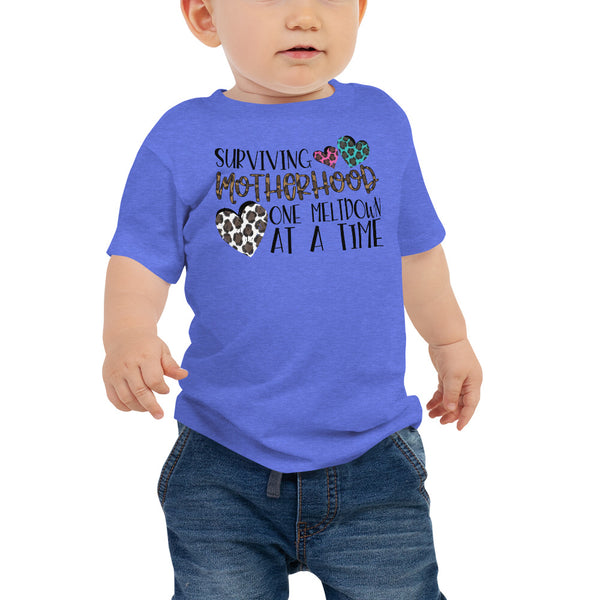 Baby Jersey Short Sleeve Tee-surviving Motherhood One meltdown at a time