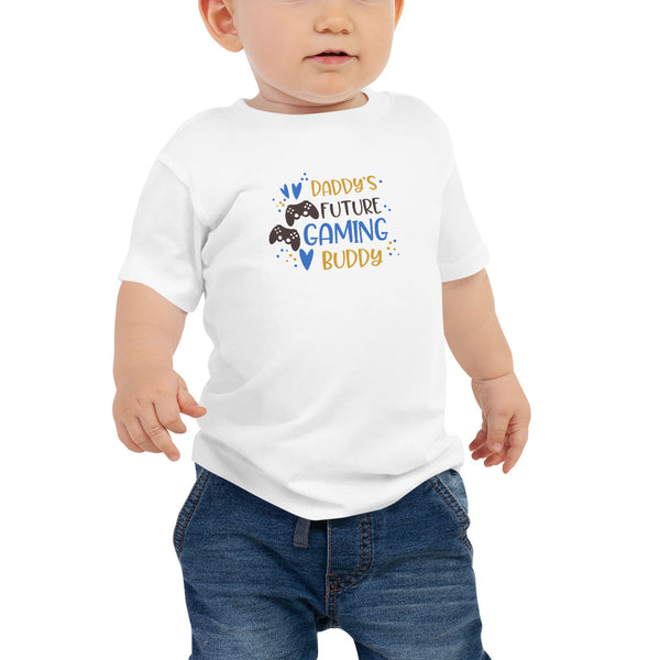 Baby Jersey Short Sleeve Tee-Daddy’s Future Gaming buddy